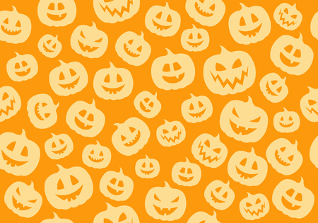 Seamless pattern with funny silhouettes of pumpkins. Vector.のイラスト素材