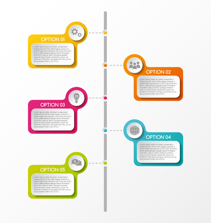 Colorful infographic with business icons. Vector.のイラスト素材