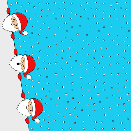 Christmas greeting card concept with funny Santa Claus. Vector.のイラスト素材