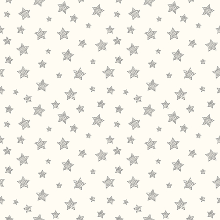 Wrapping paper with hand drawn stars. Vector.のイラスト素材