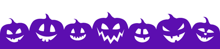 Layout of Halloween banner with scary pumpkins. Vector.のイラスト素材