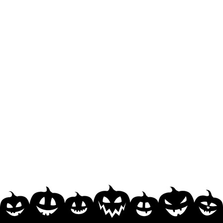 Halloween - design of poster with silhouettes of pumpkins. Vector.のイラスト素材
