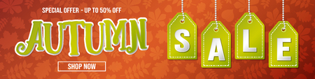 Fall Sale - concept of banner with background. Vector.のイラスト素材