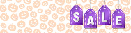 Halloween Sale - background with pumkins. Vector.のイラスト素材