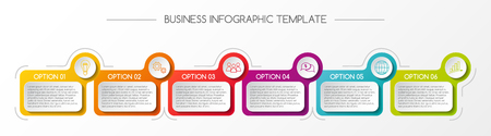 Business infograph with colorful boxes. Vector.のイラスト素材