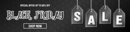 Black Friday Sale - design of modern banner. Vector.のイラスト素材