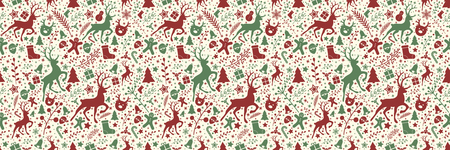 Design of Christmas decoration - seamless pattern. Vector.のイラスト素材