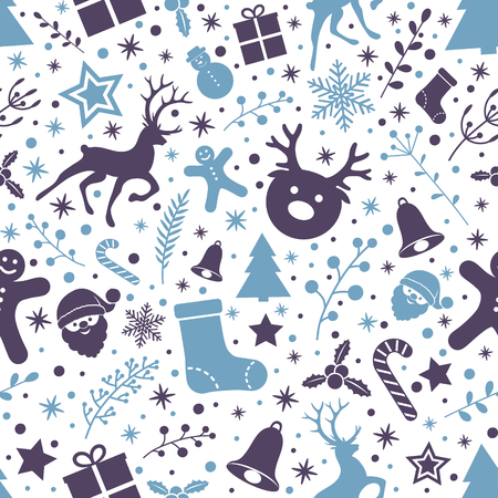 Concept of Christmas wrapping paper with seamless texture. Vector.のイラスト素材