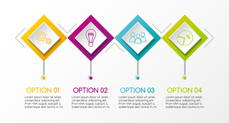 Company milestone with business icons - company timeline. Vector.のイラスト素材