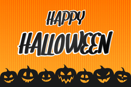 Halloween - concept of poster with pumpkins. Vector.のイラスト素材