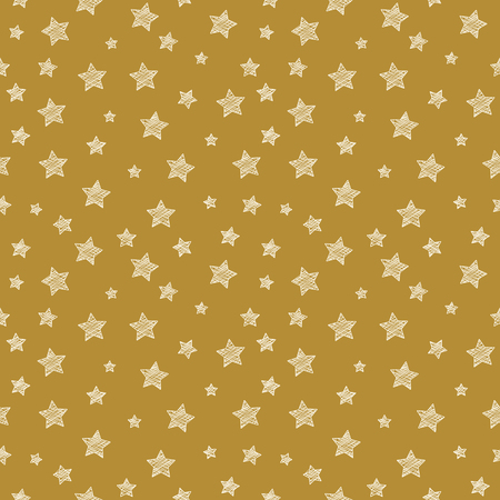 Hand drawn stars on a background - seamless pattern. Vector.のイラスト素材