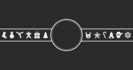 Christmas background with ornaments and copyspace. Vector.のイラスト素材