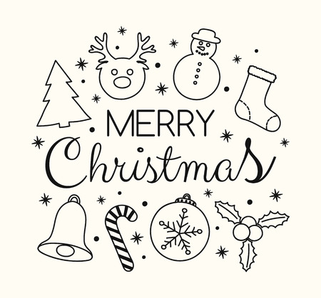 Concept of Christmas background with ornaments and wishes. Vector.のイラスト素材