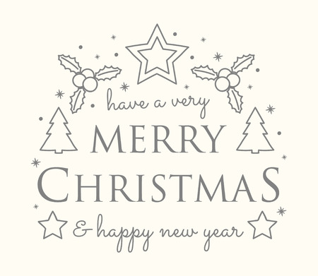 Concept of Christmas background with ornaments and wishes. Vector.のイラスト素材