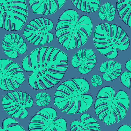Seamless texture with exotic leaves. Vector.のイラスト素材
