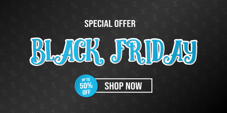 Design of panoramic banner for Black Friday Sale. Vector.のイラスト素材