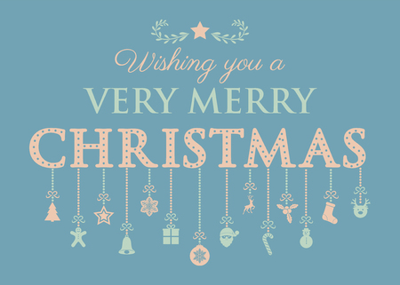 Christmas calligraphy with ornaments. Vector.のイラスト素材