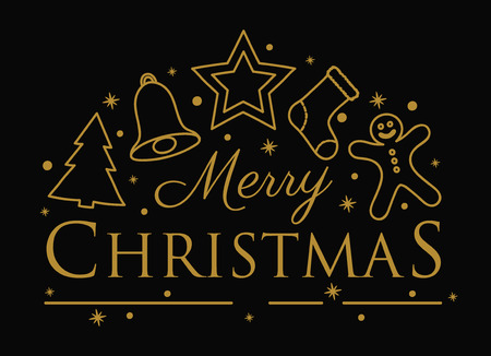Concept of Christmas background with ornaments and wishes. Vector.のイラスト素材