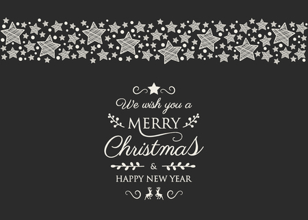 Decorative Christmas text with ornaments. Vector.のイラスト素材