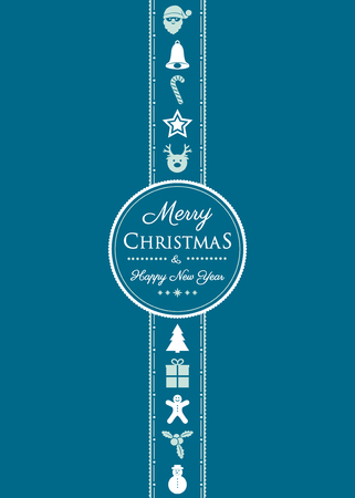 Christmas greetings with ornaments in retro style. Vector.のイラスト素材