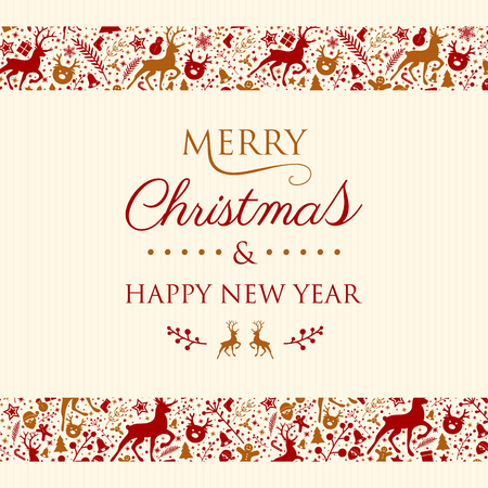 Christmas typography with decorative ornaments. Vector.のイラスト素材