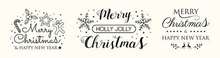 Concept of Christmas ornaments with wishes. Vector.のイラスト素材