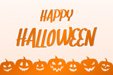Halloween card with silhouettes of pumpkins. Vector.のイラスト素材