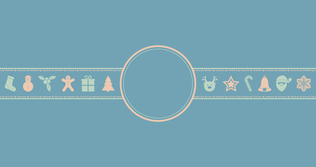 Design of Christmas banner with decorations and copyspace. Vector.のイラスト素材
