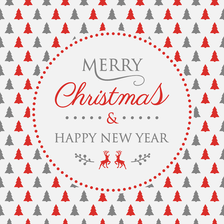 Decorative Christmas card with seasonal ornaments. Vector.のイラスト素材