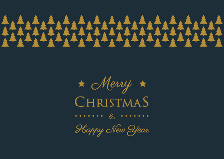 Christmas and New Year greeting card with text and decorations. Vector.のイラスト素材