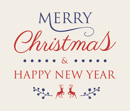 Christmas banner with festive ornaments and greetings. Vector.のイラスト素材