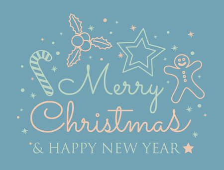 Christmas greeting with ornaments. Vector.のイラスト素材