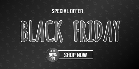 Black Friday Sale - glossy banner with text. Vector.のイラスト素材