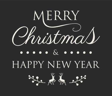 Christmas typography with decorative ornaments. Vector.のイラスト素材