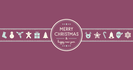Christmas wishes with vintage decoration. Vector.のイラスト素材