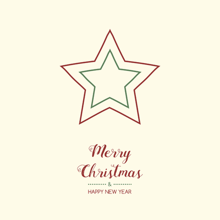 Concept of Christmas card with hand drawn star. Vector.のイラスト素材