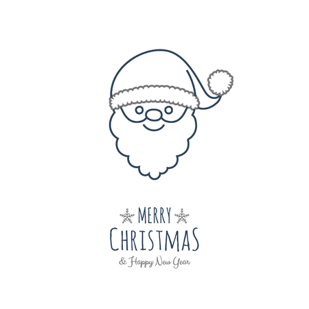 Christmas decoration with wishes and hand drawn Santa Claus. Vector.のイラスト素材