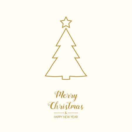 Christmas decoration with wishes and hand drawn tree. Vector.のイラスト素材