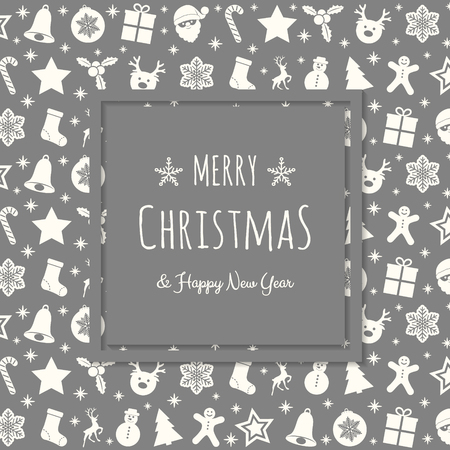 Christmas ornament with hand drawn elements. Vector.のイラスト素材