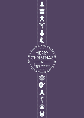 Christmas poster with ornaments. Vector.のイラスト素材