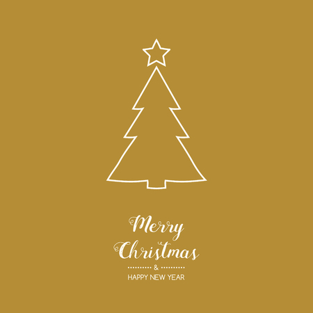 Christmas tree - hand drawn greeting card. Vector.のイラスト素材