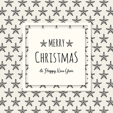 Concept of Christmas greeting card with cartoon snowflakes. Vector.のイラスト素材