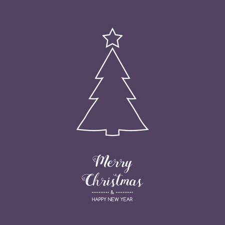 Christmas greetings with hand drawn tree. Vector.のイラスト素材