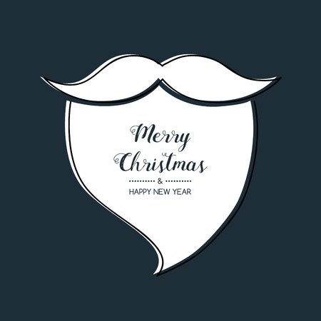 Christmas card with with cartoon Santa Claus beard. Vector.のイラスト素材