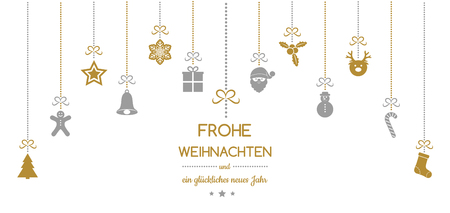 Frohe Weihnachten und Gluckliches Neues Jahr - german Christmas wishes. Vector.のイラスト素材