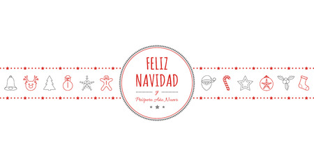 Feliz Navidad - translated from spanish as Merry Christmas. Vectorのイラスト素材