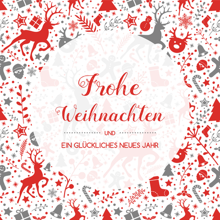 Frohe Weihnachten - translated from german to as Merry Christmas. Vector.のイラスト素材