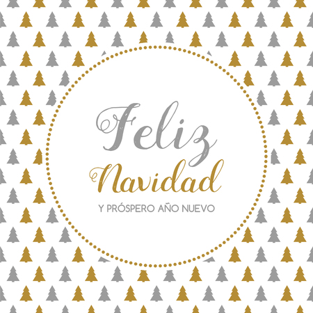 Feliz Navidad y Prospero Ano Nuevo - spanish Christmas wishes. Vector.のイラスト素材