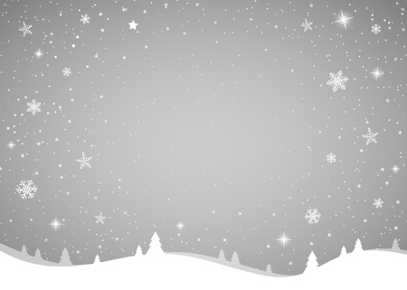 Concept of Christmas greeting card template with glossy snowflakes. Vector.のイラスト素材