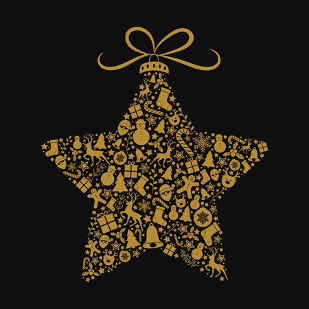 Christmas bauble with decorations. Vector.のイラスト素材